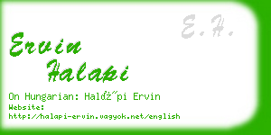 ervin halapi business card